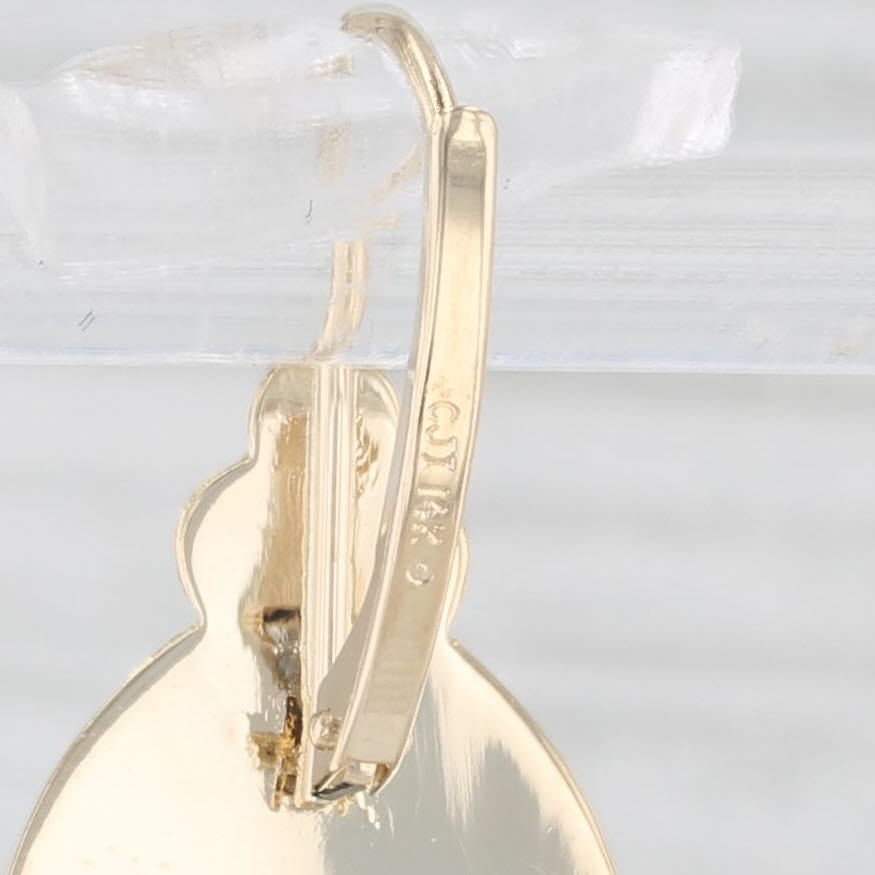 Light Gray Flower Drop Earrings 14k Yellow Gold Look Posts Lever Backs