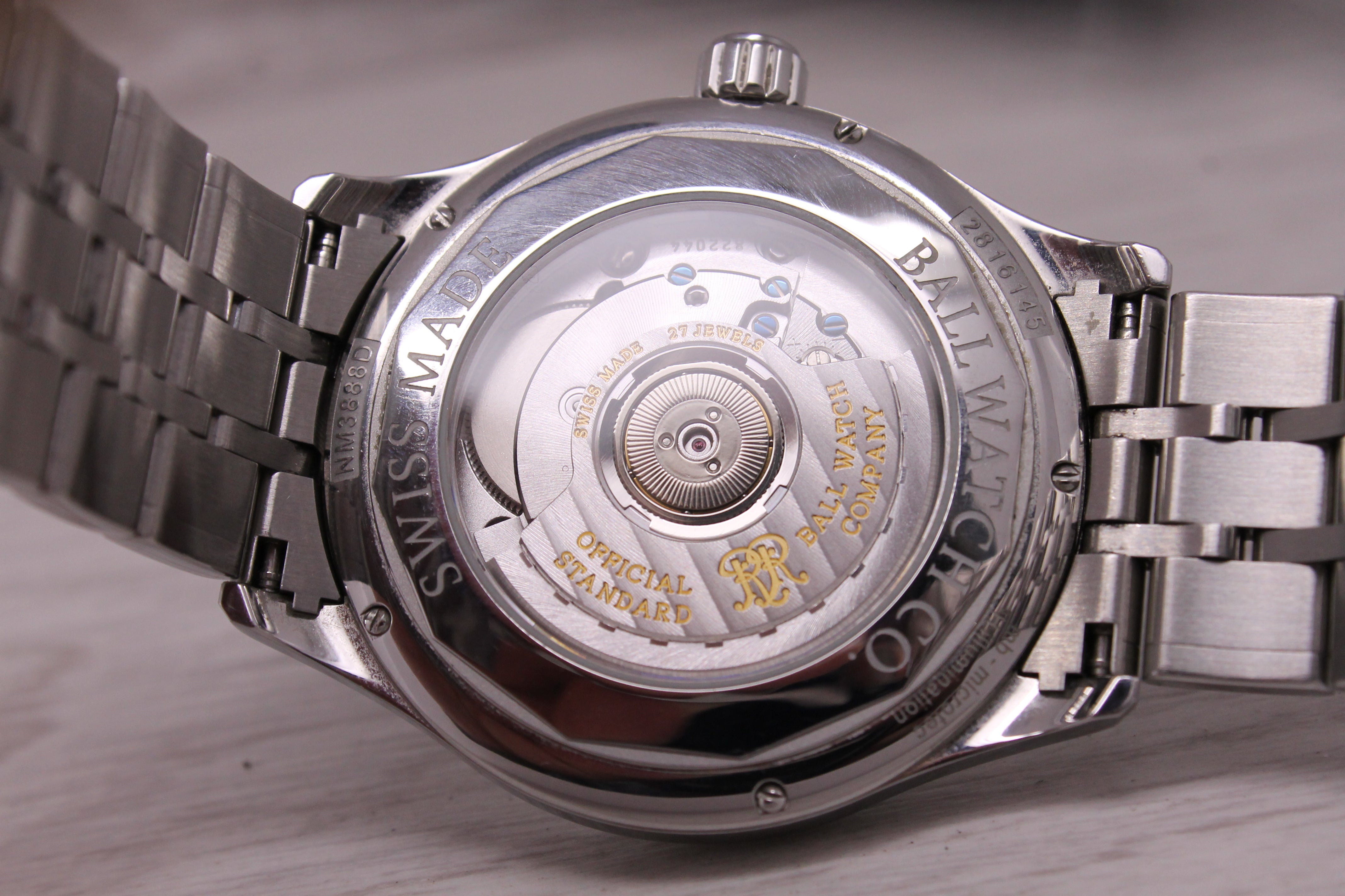 Ball Trainmaster 40mm Steel Automatic Watch Swiss Date NM3888D w/ Box Tag & More
