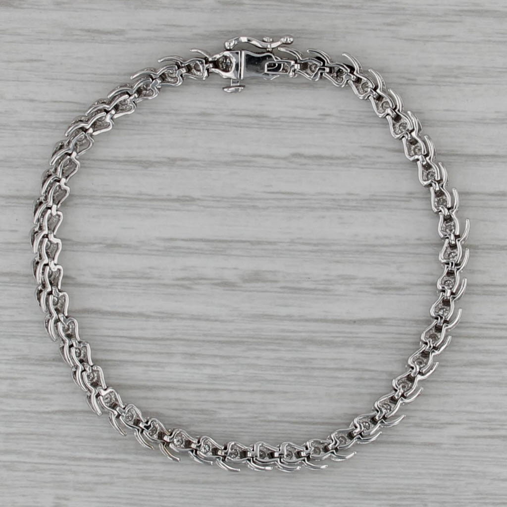 1ctw Diamond Tennis Bracelet 10k White Gold 7.25" 4.2mm