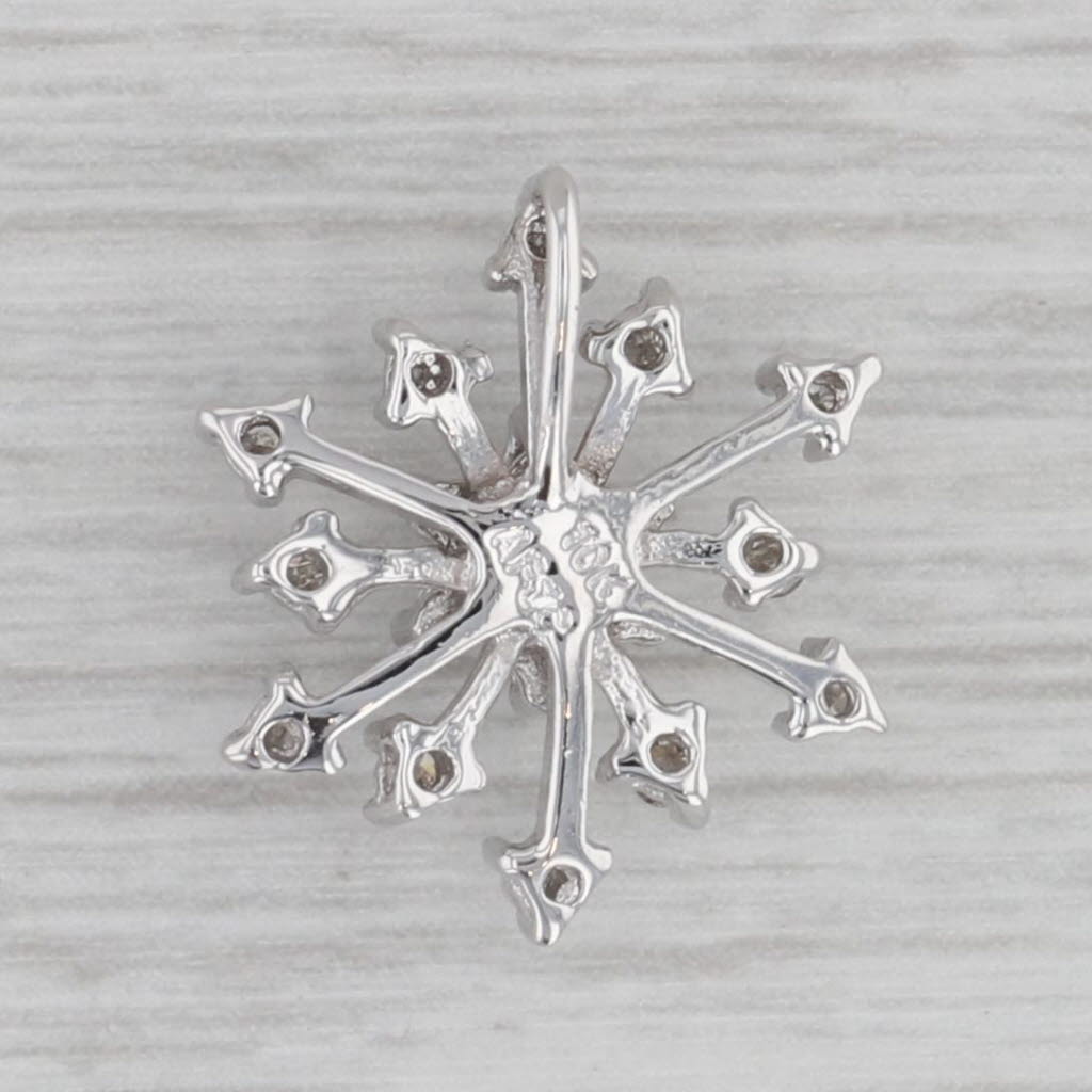 Gray 0.24ctw Diamond Accented Snowflake Pendant 10k White Gold Charm