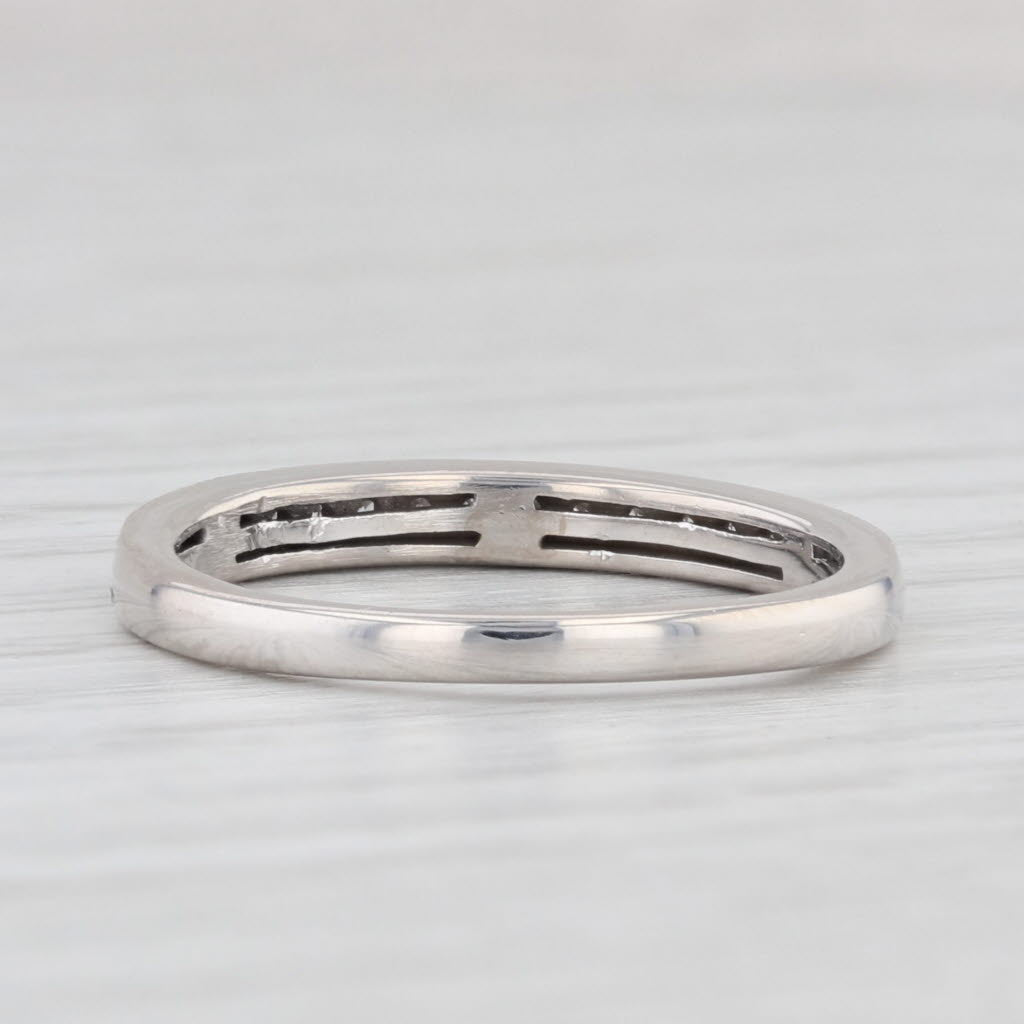 Light Gray 0.25ctw Diamond Wedding Band 10k White Gold Stackable Anniversary Ring Size 7.25