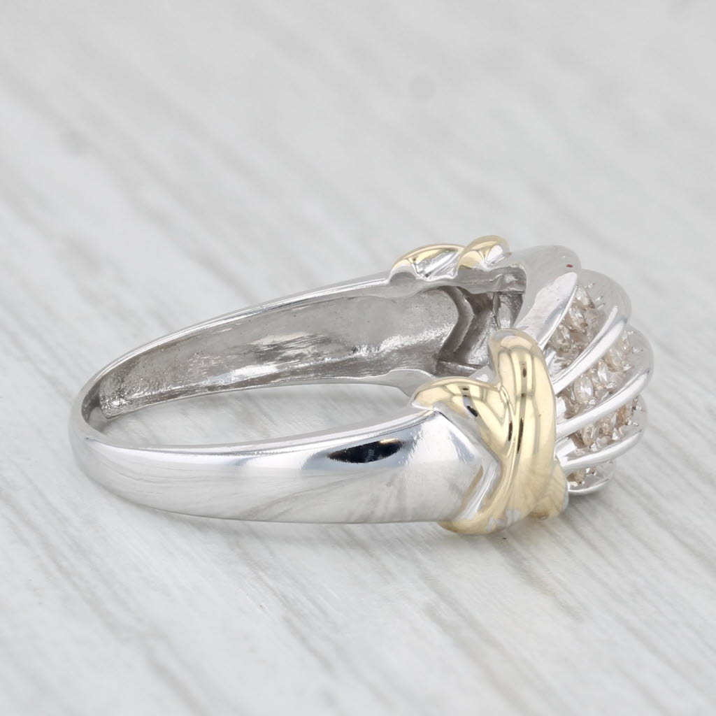 Light Gray 0.22ctw Diamond Ring 10k White Yellow Gold Size 7