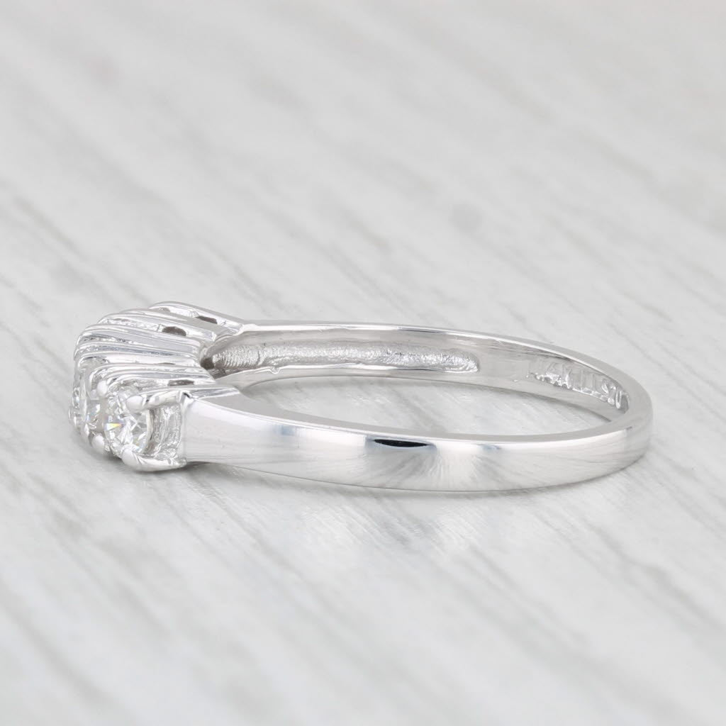 Light Gray 0.49ctw Diamond Ring 14k White Gold Size 6.25 Wedding Band Stackable