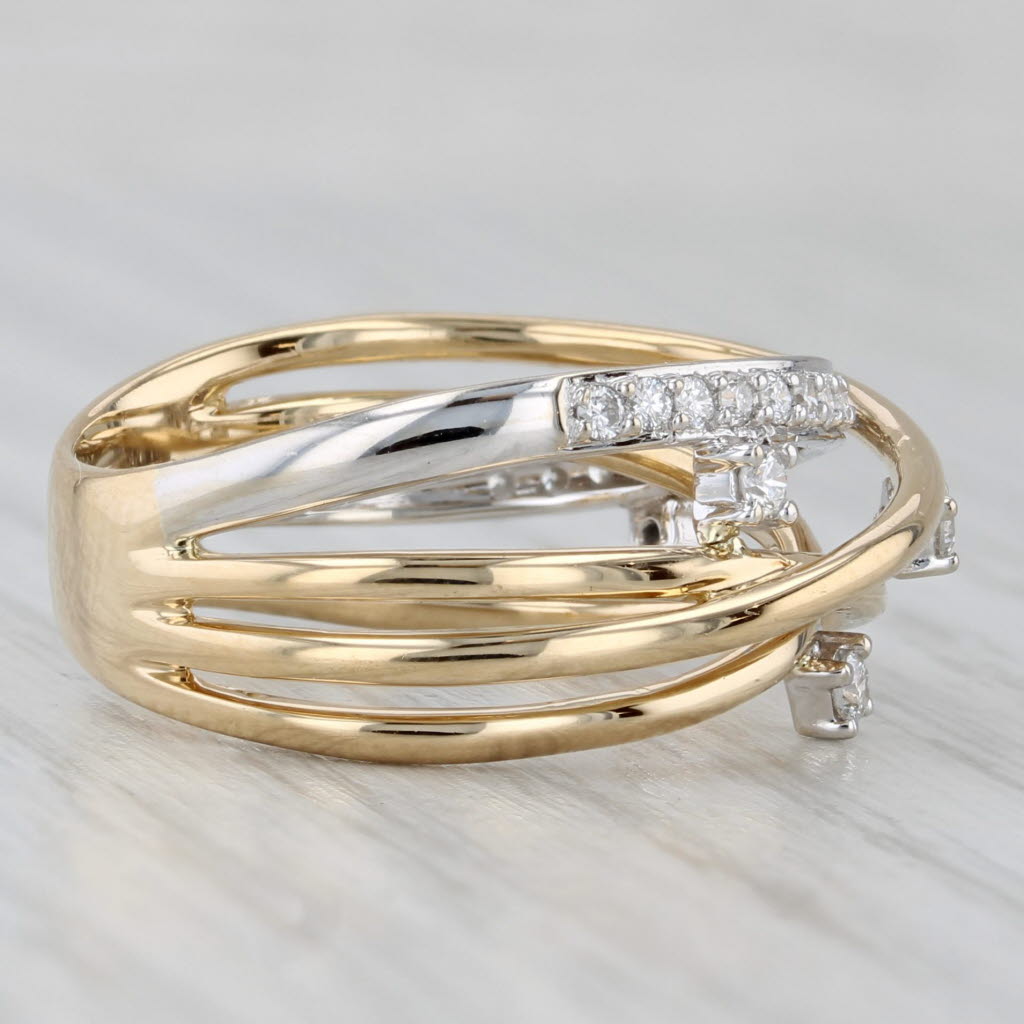 Gray 0.28ctw Diamond Orbit Multiband Ring 18k Yellow Gold Size 7.25