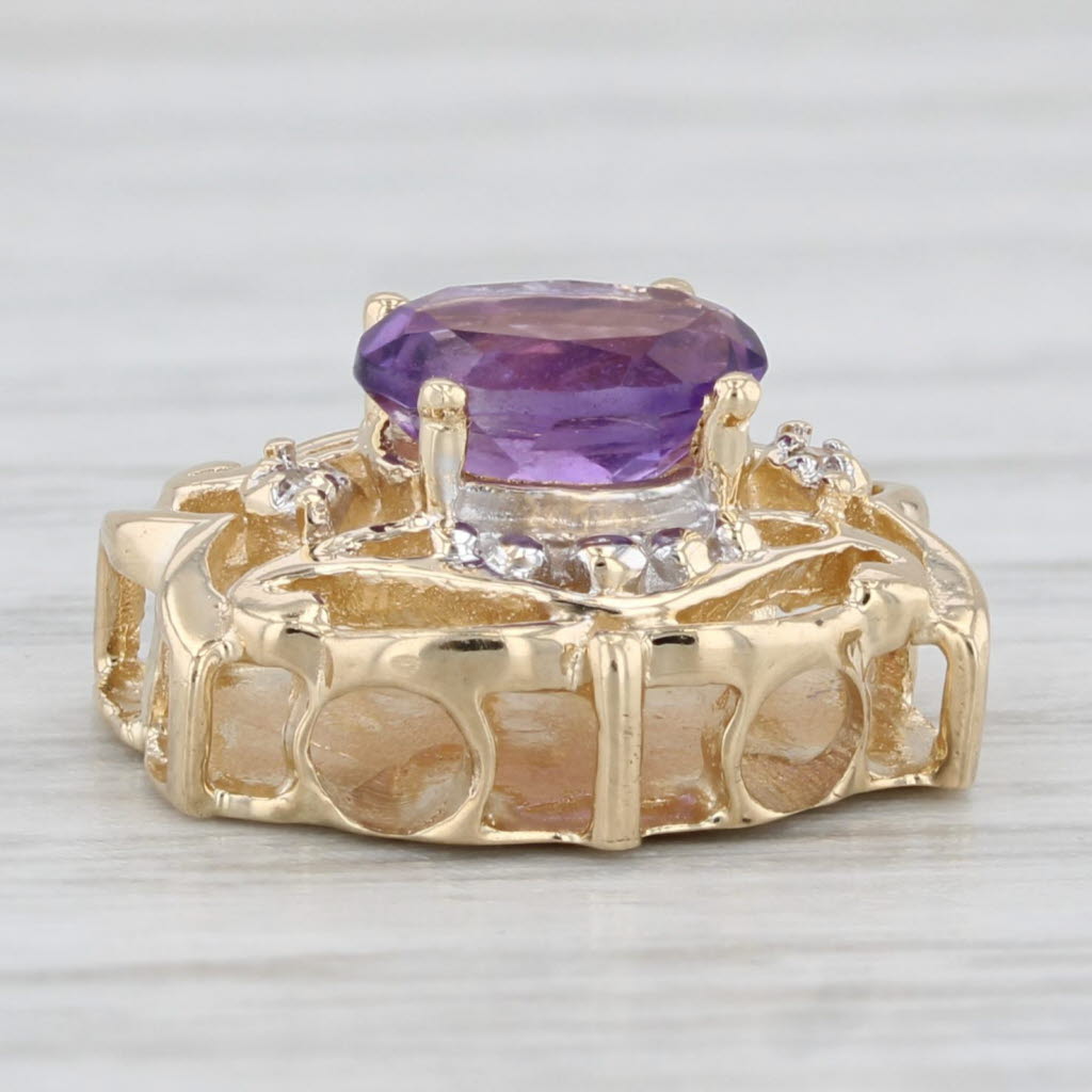 Light Gray Richard Klein 0.70ct Amethyst Diamond Slide Bracelet Charm 14k Yellow Gold