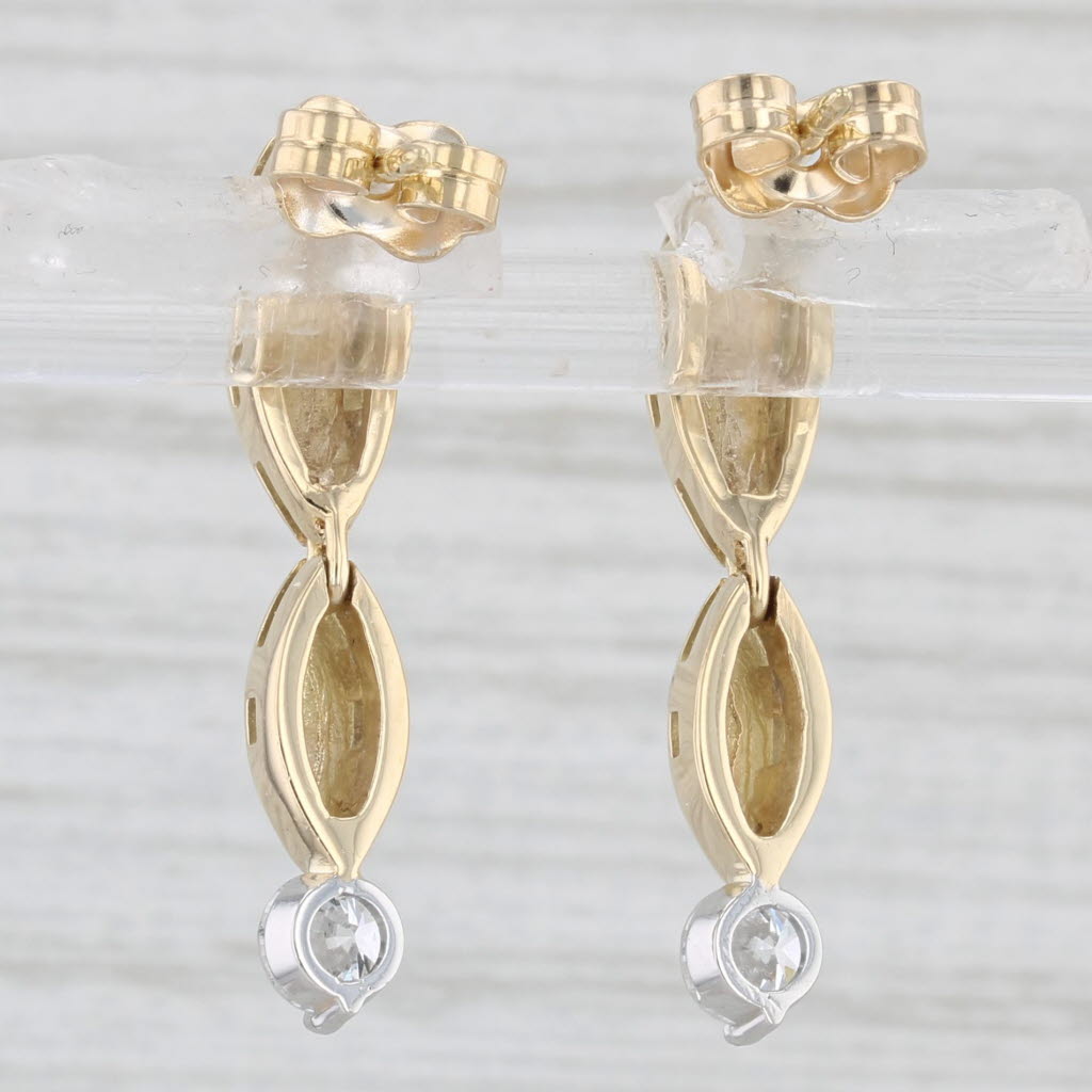 Light Gray 0.49ctw Diamond Drop Earrings 18k Yellow Gold