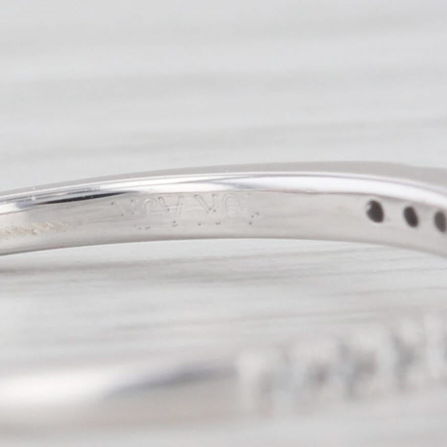 Light Gray 0.15ctw Diamond Contoured Ring Guard Stackable Wedding Band Sz 8 10k White Gold