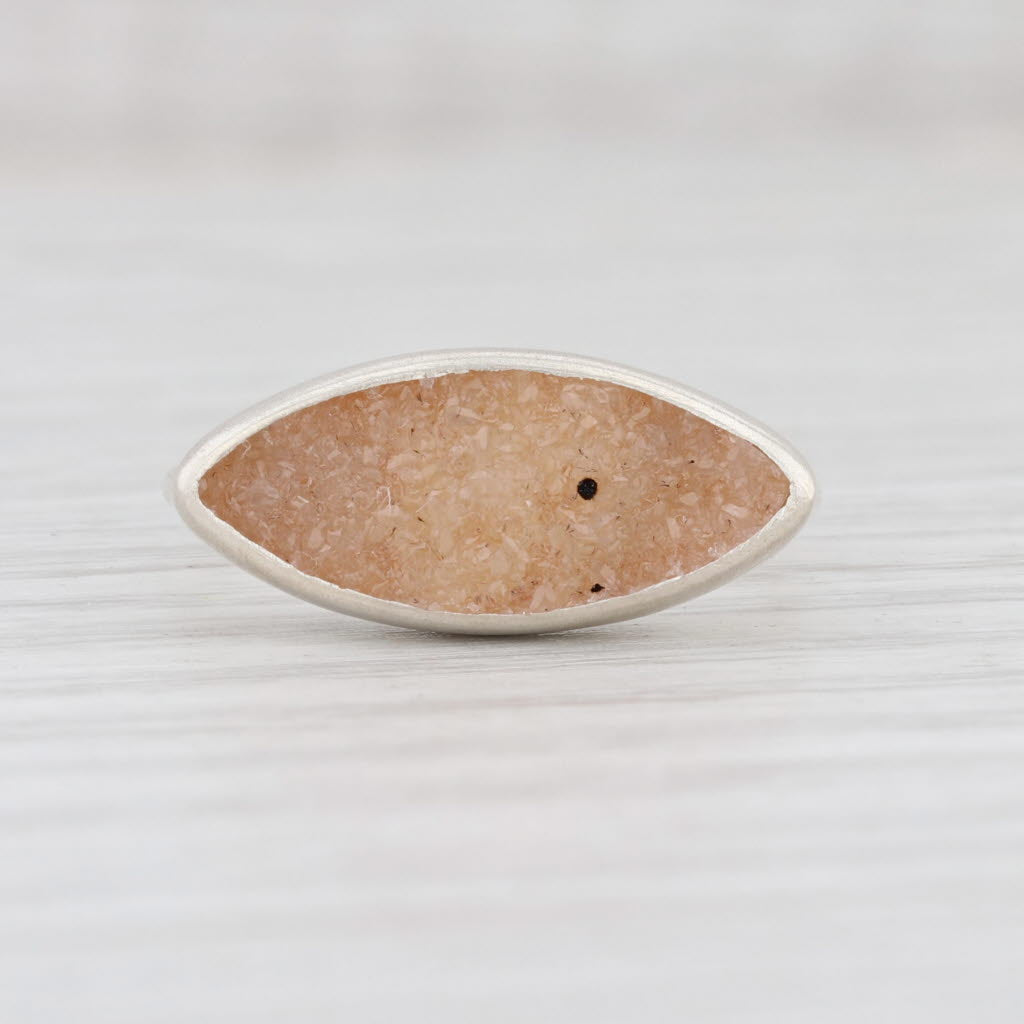 New Nina Nguyen Sand Druzy Quartz Ring Size 7 Sterling Silver Solitaire