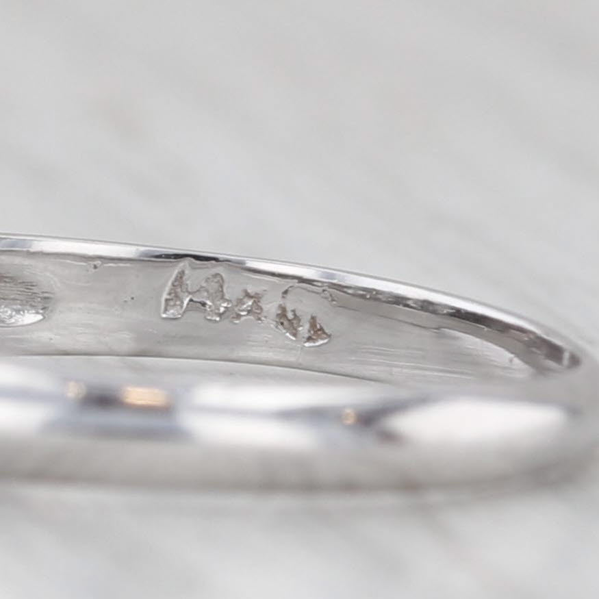 Gray Vintage 0.10ctw Diamond Wedding Band 14k White Gold Size 6 Stackable Ring