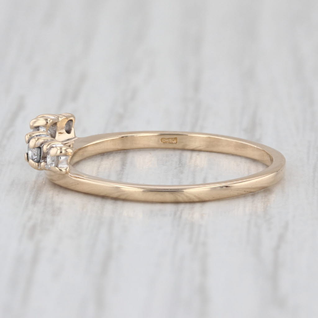0.15ctw Diamond Wedding Band Jacket Guard 14k Gold Size 7.5 Stackable Ring