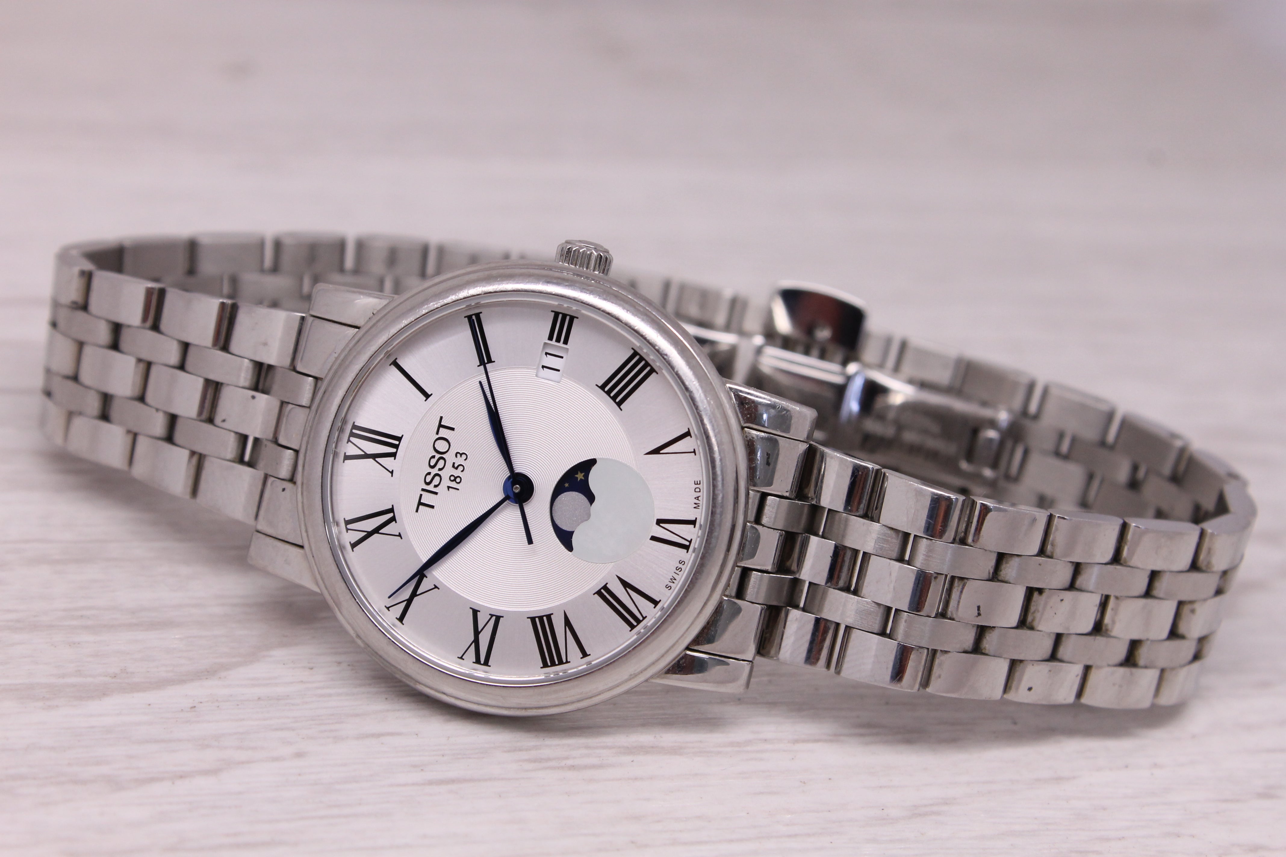 Tissot Carson Premium Moonphase Quartz Watch Steel Swiss Date T122.223.11.033.00