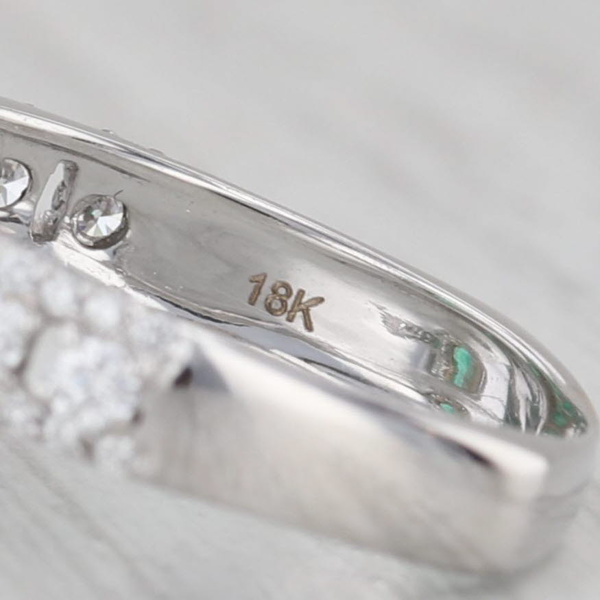 Gray 3.27ctw Emerald Diamond Halo Ring 18k White Gold Size 6.5 GIA Engagement