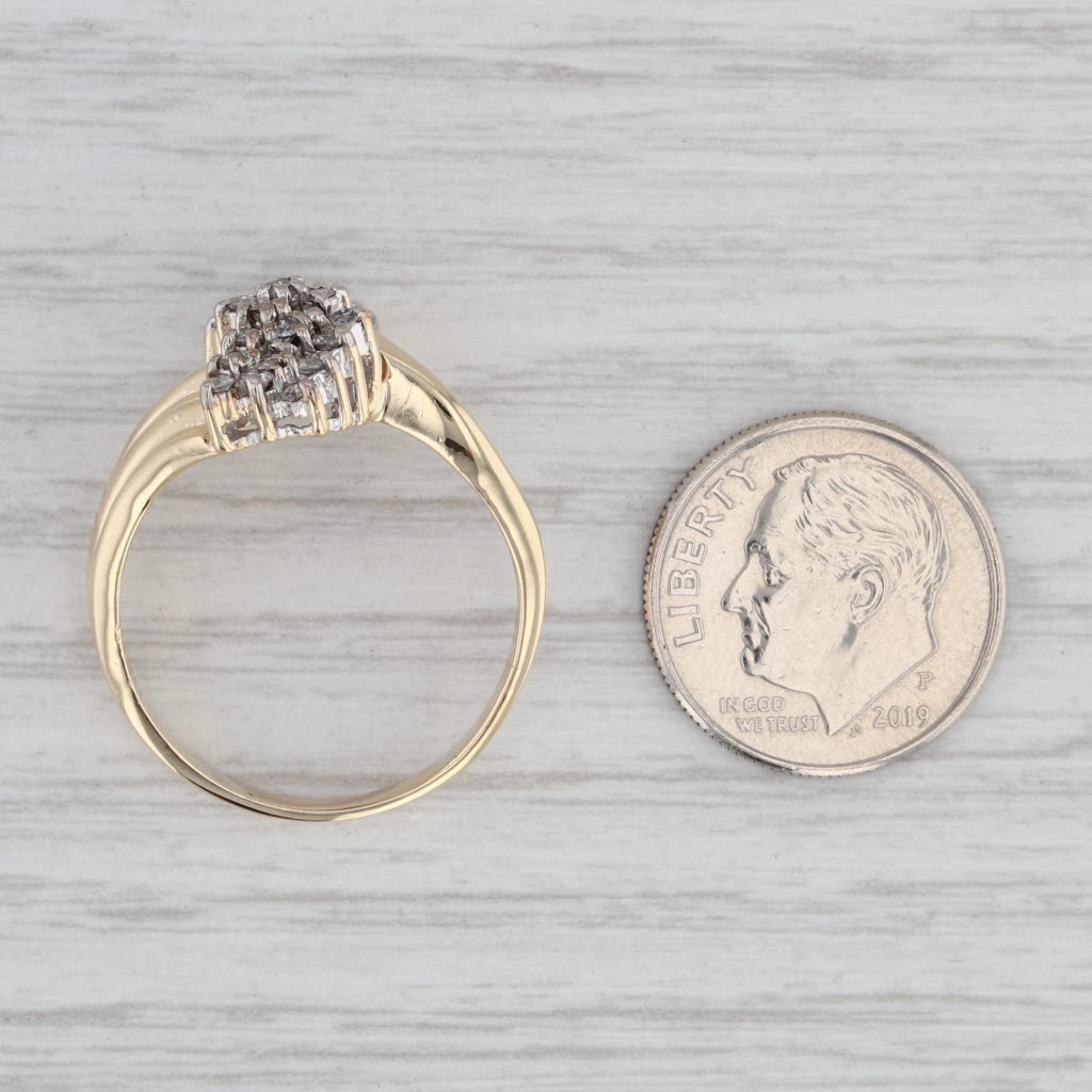 Gray 0.40ctw Diamond Bypass Ring 10k Yellow Gold Size 9.5