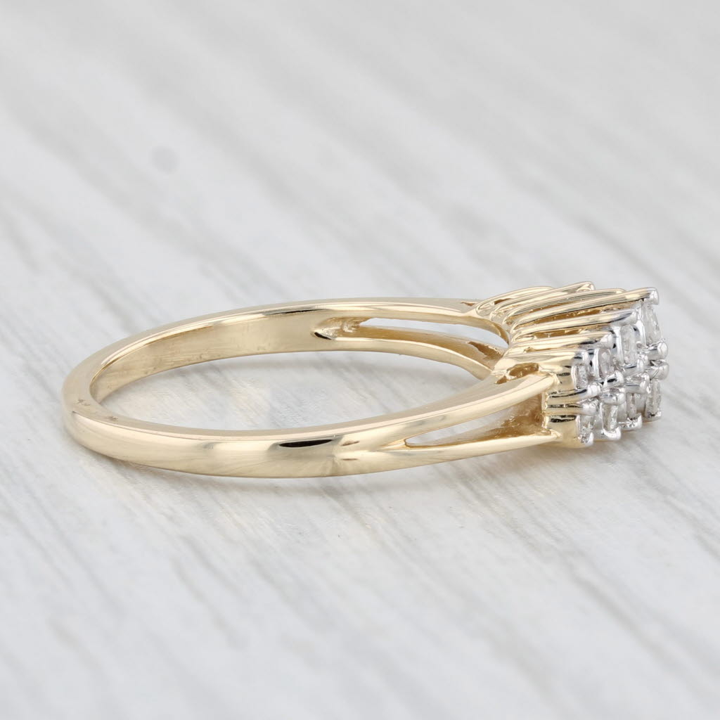 Light Gray 0.18ctw Tiered Diamond Pyramid Ring 14k Yellow Gold Size 6.25 Stackable