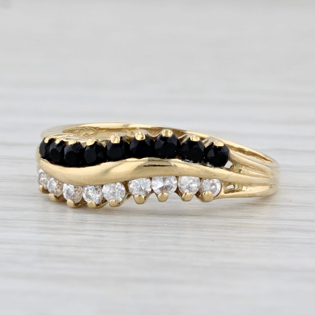 Light Gray Richard Klein Onyx Cubic Zirconia Ring 10k Yellow Gold Size 6 Contoured Band
