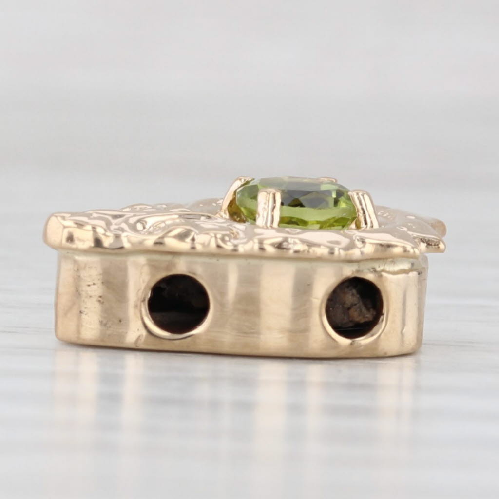Light Gray Old Victorian 0.50ct Peridot Slide Bracelet Charm 14k Yellow Gold Vintage