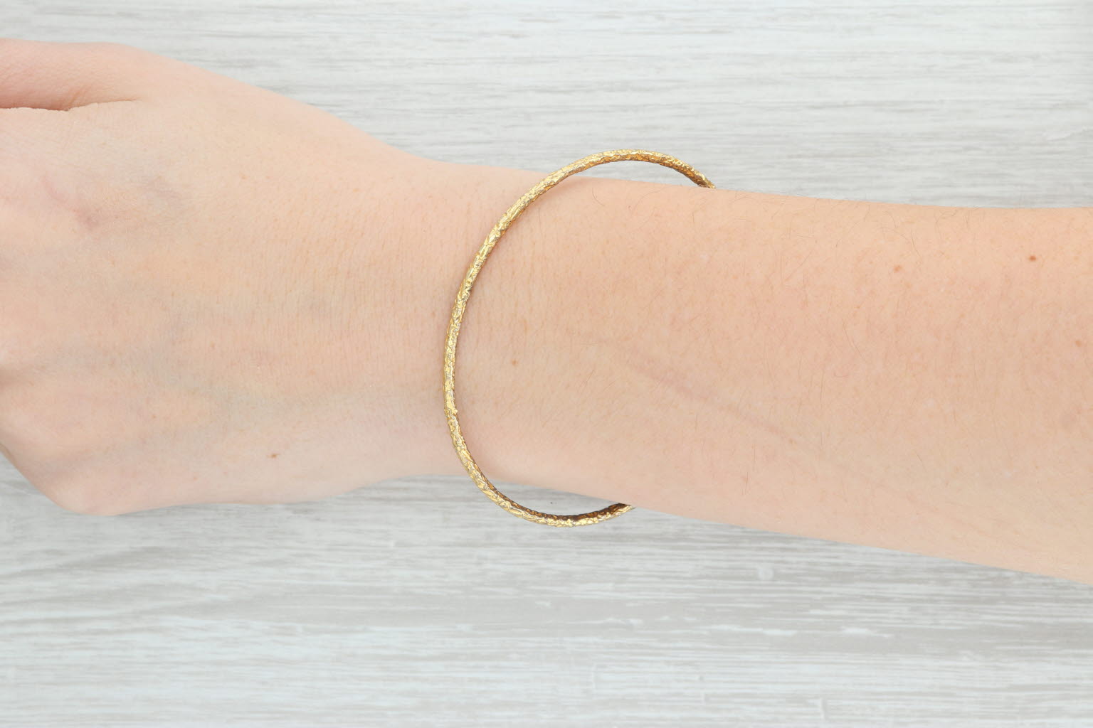 New Nina Wynn Pallas Bangle Bracelet Sz 3 8" Sterling Bronze 22k Gold Vermeil