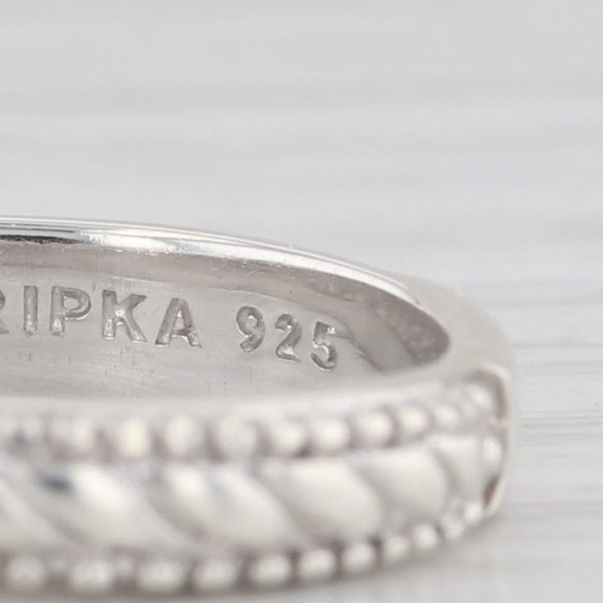 Light Gray Judith Ripka Scalloped Beveled Ring Sterling Silver Size 6 Band Stackable