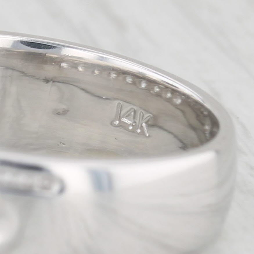 Light Gray 0.73ctw Men's Diamond Wedding Band 14k White Gold Size 8.5
