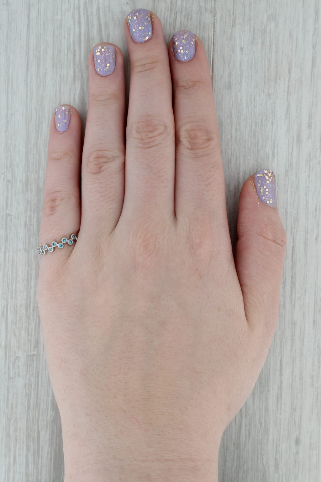 Dark Gray New Beverley K 0.50ctw Blue Diamond Bubbles Ring 18k White Gold Sz 6.5 Stackable