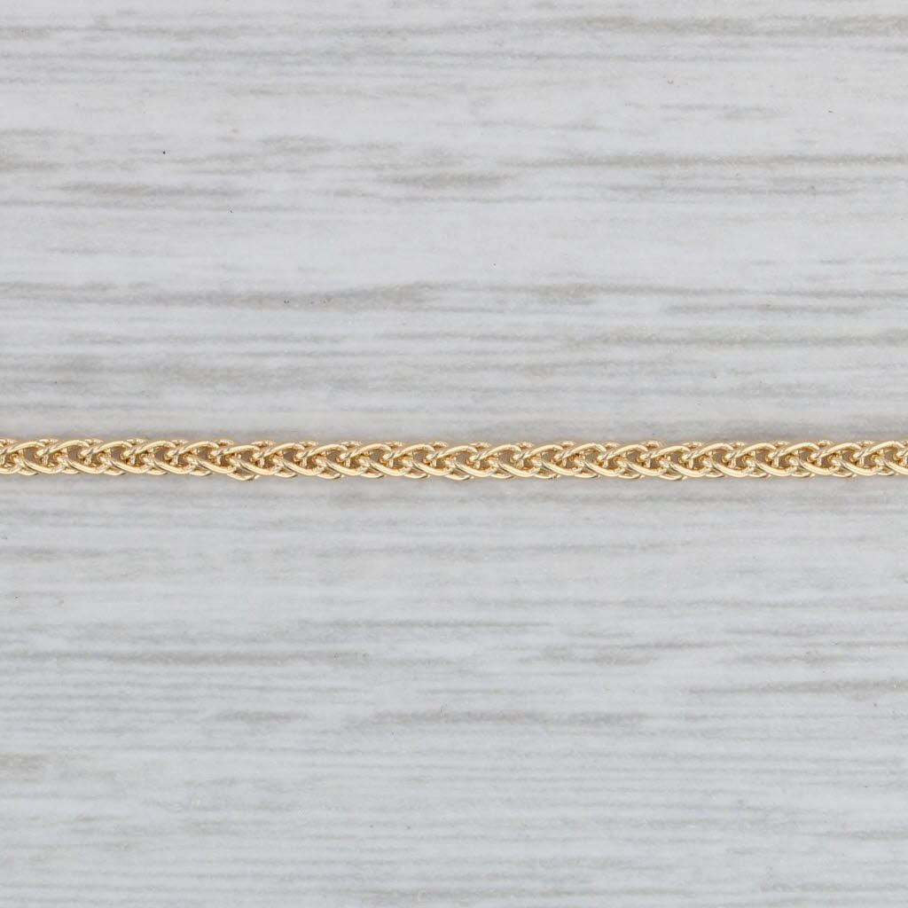 Gray New Round Wheat Chain Necklace 14k Yellow Gold 16" 1.5mm