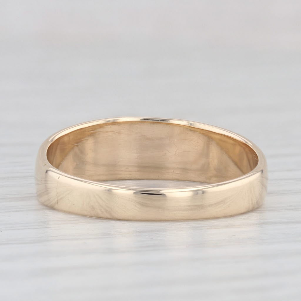 Light Gray Tappering Gold Ring 14k Yellow Gold Band Size 8.25