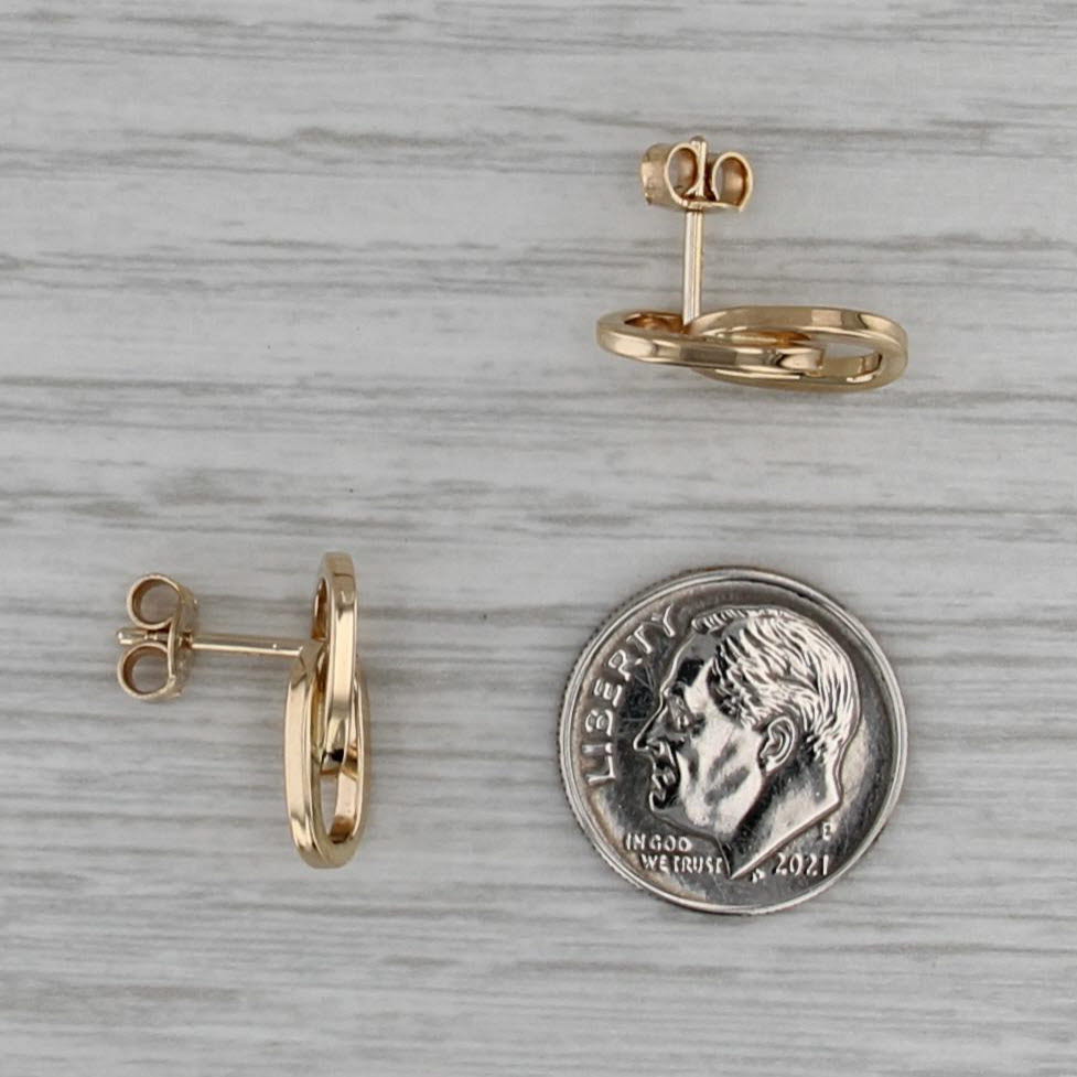 Interlocking Oval Earrings 18k Yellow Gold Stud Drops