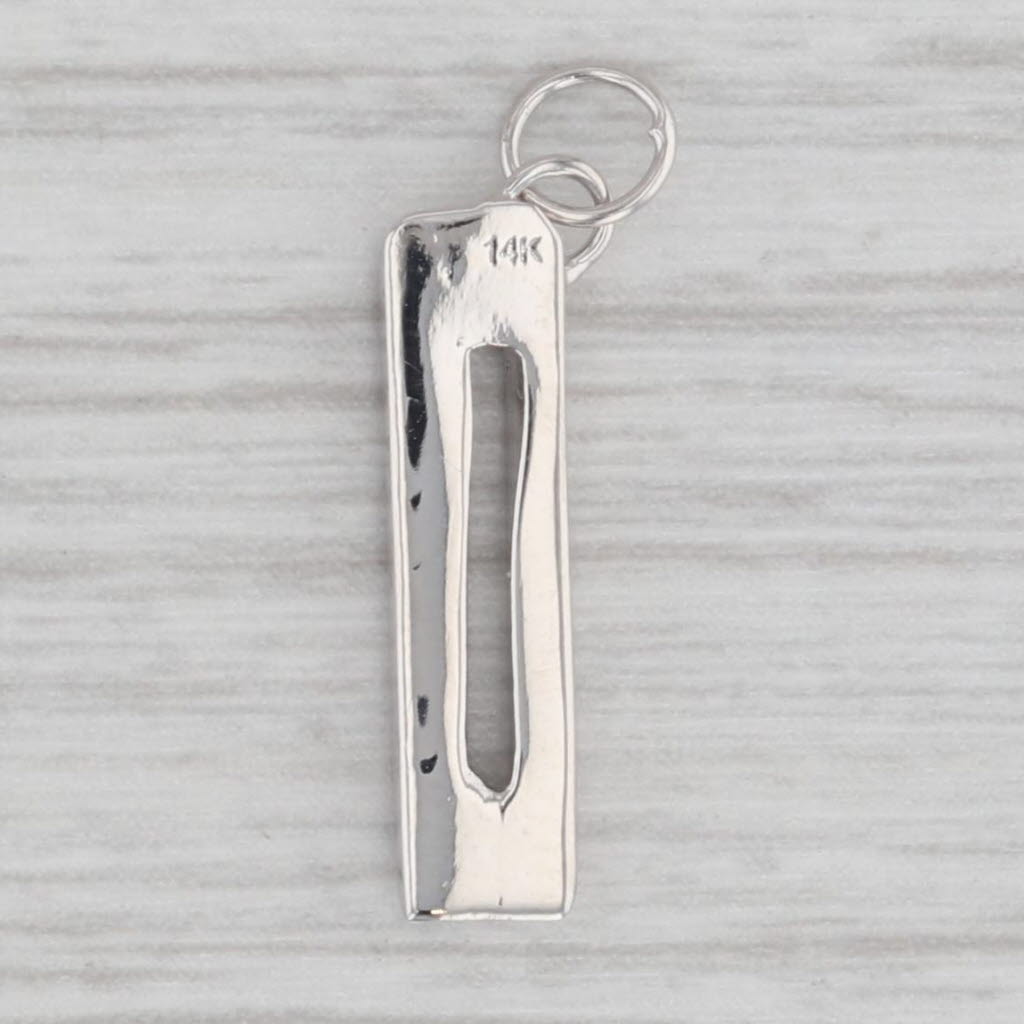 Gray Custom Diamond Letter Initial "Q" Pendant Charm 14k White Gold Small Drop