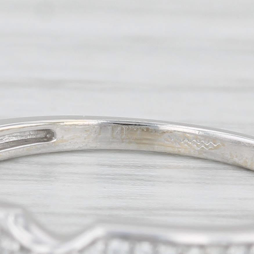 Light Gray Diamond Ring Guard 14k White Gold Stackable Band Size 7 Wedding Anniversary