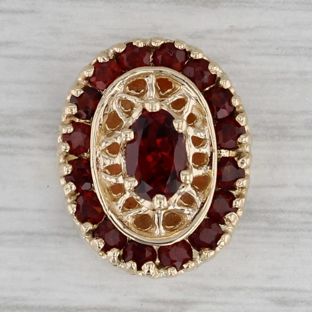 Gray Richard Klein 1.35ctw Garnet Slide Bracelet Charm 14k Yellow Gold
