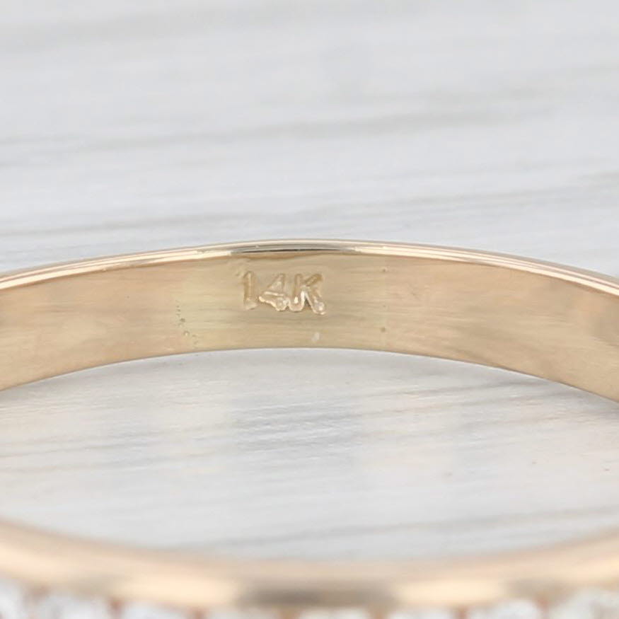 Light Gray 0.15ctw Diamond Wedding Band 14k Yellow Gold Size 8 Stackable Anniversary Ring