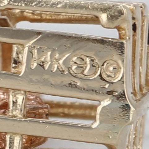 Lobster Crate Charm 14k Yellow Gold Nautical Souvenir 3D Figural Pendant