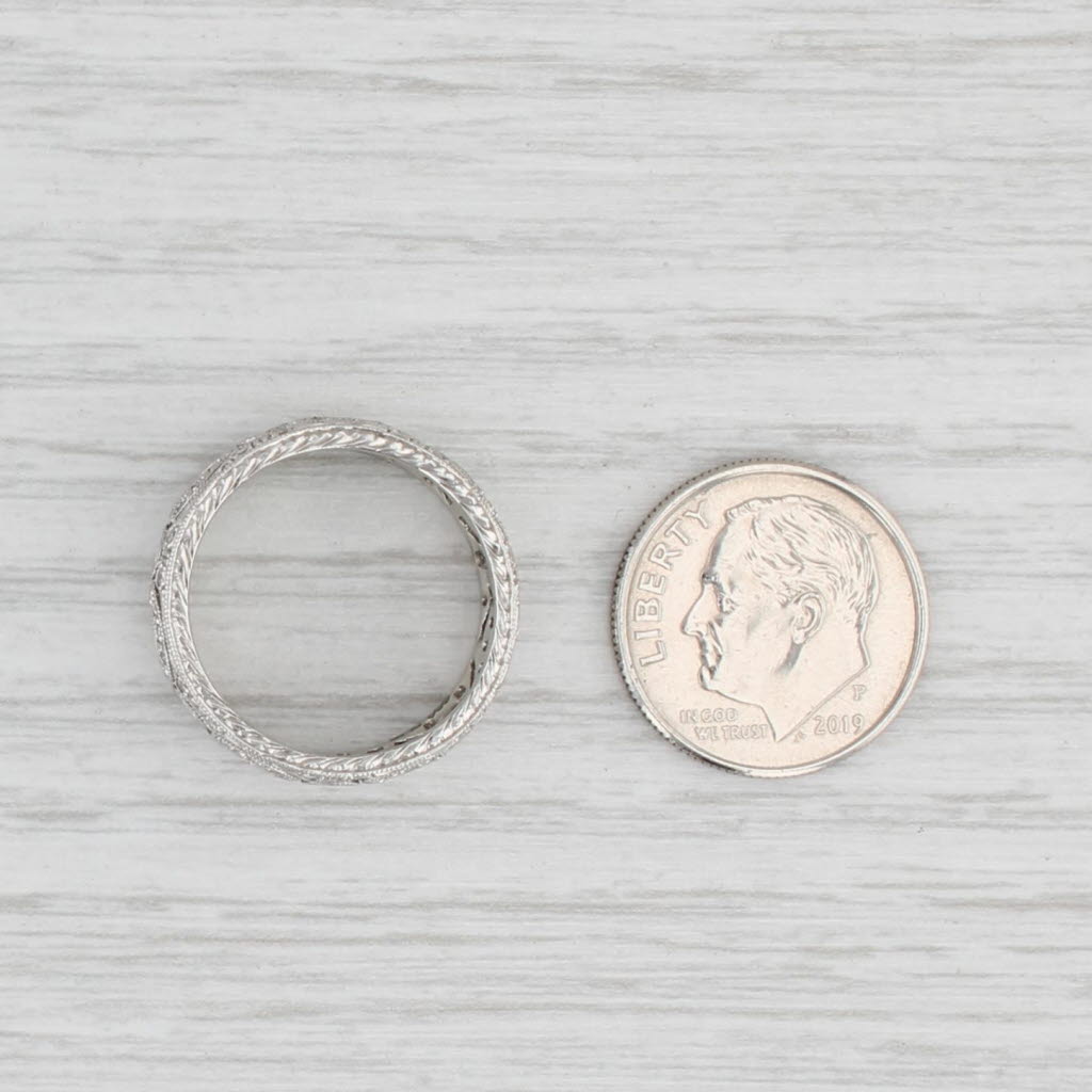 Light Gray 0.49ctw Diamond Ring Platinum Band Wedding Anniversary Eternity Size 6.25