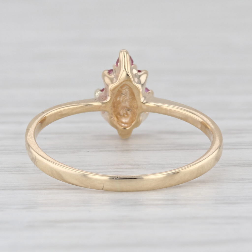 0.16ctw Ruby Diamond Ring 10k Yellow Gold Size 5.75