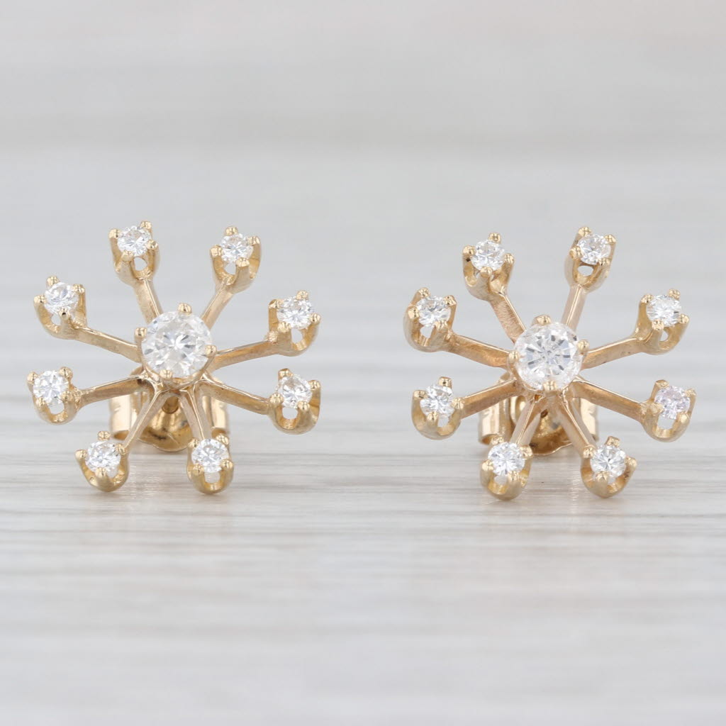 0.45ctw Diamond Stud Enhancer Earrings 14k Yellow Gold Changeable Studs