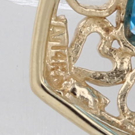 3.35ct Blue Topaz Heart Pendant 14k Yellow Gold Heart Accents