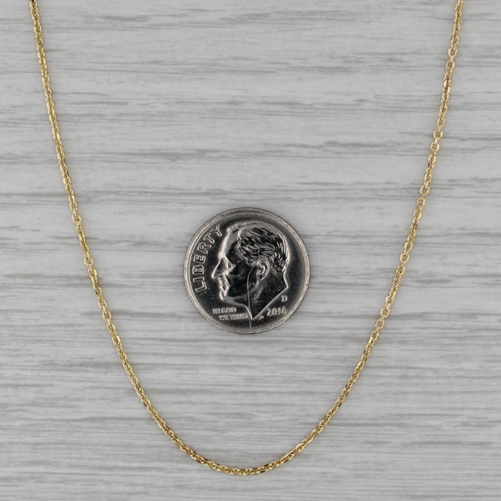 17.5" 0.8mm Cable Chain Necklace 14k Yellow Gold