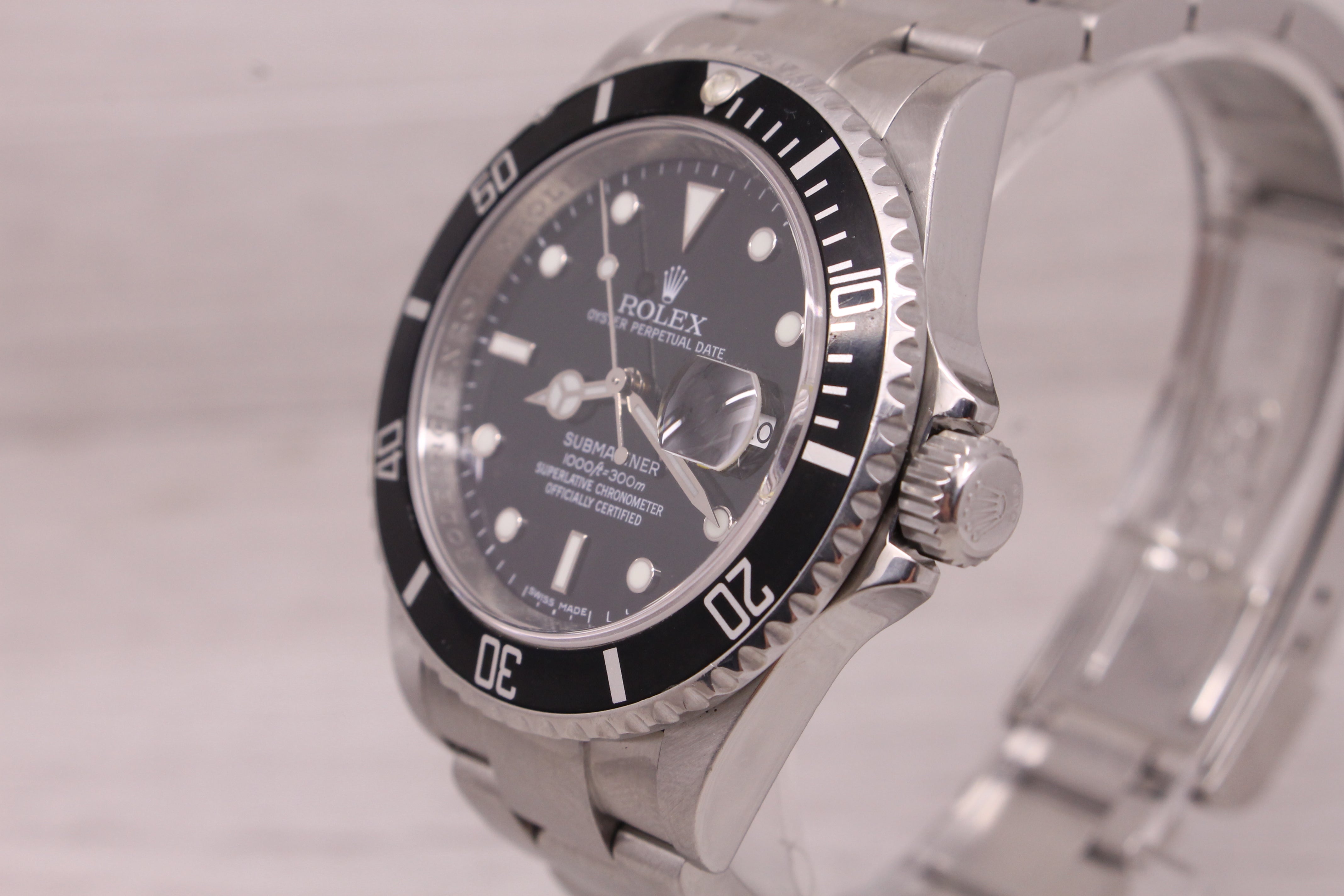 Dark Gray 2008 Rolex Submariner 16610 Stainless Steel Mens Divers Watch "M" Serial Box Tag