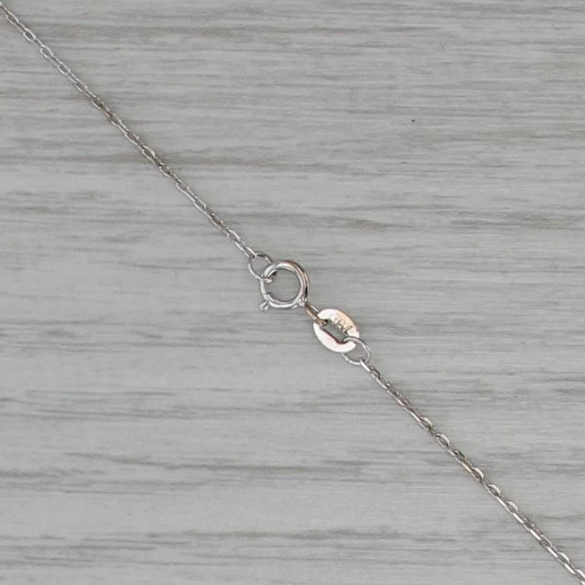 Convertible 0.14ctw Diamond Pendant Necklace 14k White Gold 18" Cable Chain