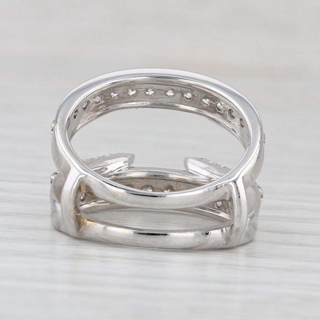 0.85ctw Diamond Ring Jacket Enhancer Guard 14k White Gold Wedding Band Size 6.5
