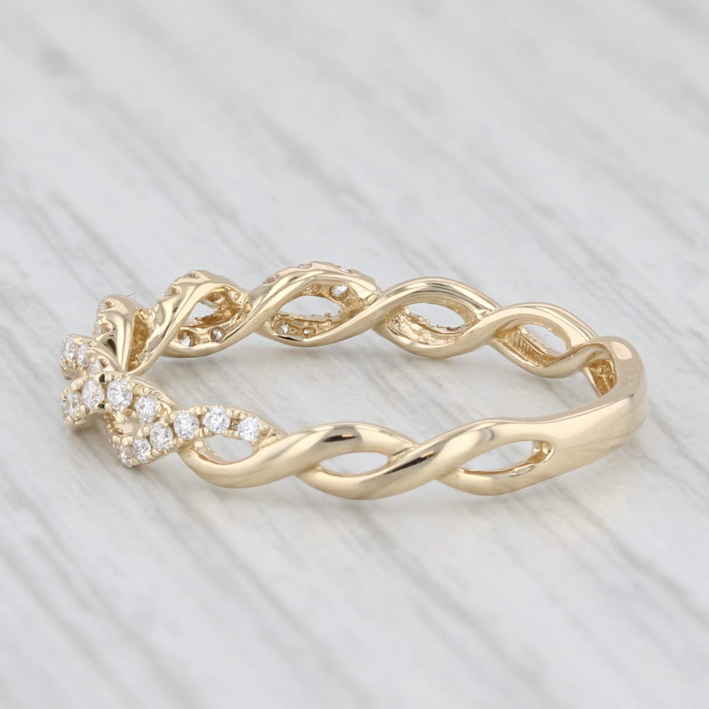 Light Gray New 0.24ctw Diamond Stackable Ring 14k Yellow Gold Wedding Band Size 7.5