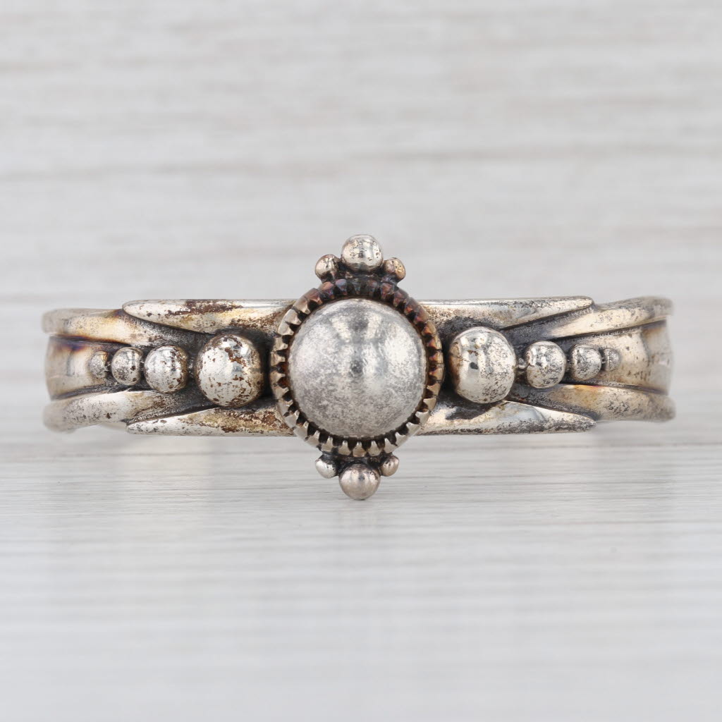 David Dear Dots Cuff Bracelet Sterling Silver 6" Statement