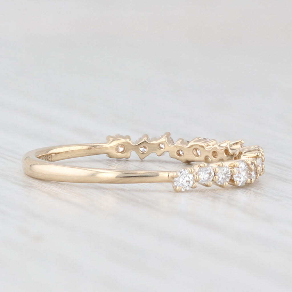 Light Gray New 0.38ctw Diamond Wedding Band 14k Yellow Gold Stackable Anniversary Ring 6.75