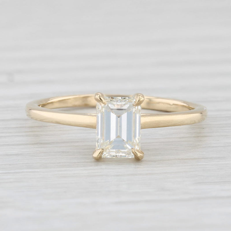 New 1.02ct VS1 Diamond Emerald Cut Solitaire Ring 14k Yellow Gold Size 7 GIA