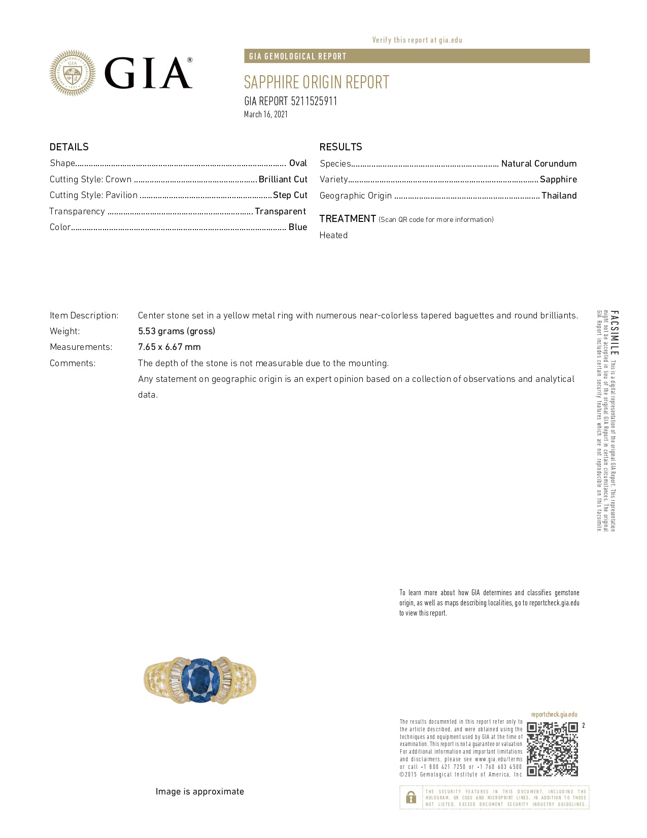 Light Gray 2.35ctw Oval Blue Sapphire Diamond Ring 18k Yellow Gold Size 5.25 GIA Engagement