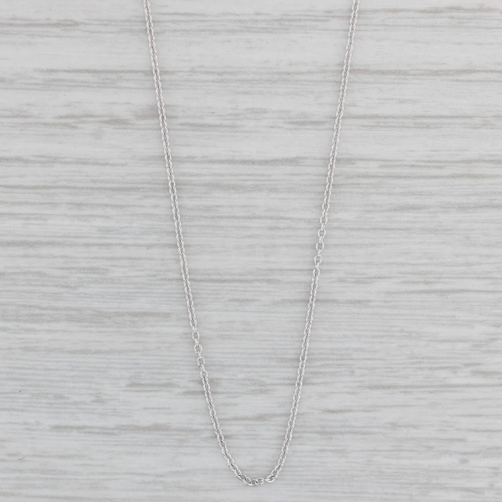 Gray New Adjustable Cable Chain Necklace 14k White Gold 16-18" 1.1mm
