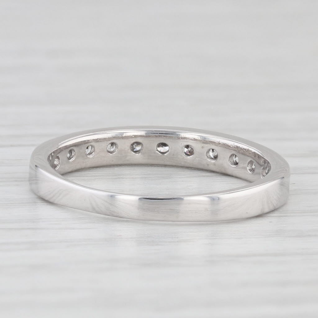 Light Gray 0.45ctw Diamond Wedding Band Platinum Stackable Anniversary Ring Size 7