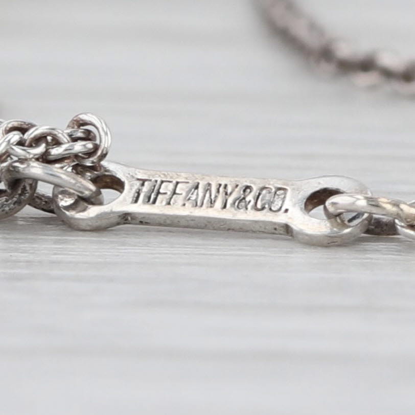 Tiffany & Co Elsa Peretti Double Teardrop Pendant Necklace Sterling Silver 18"