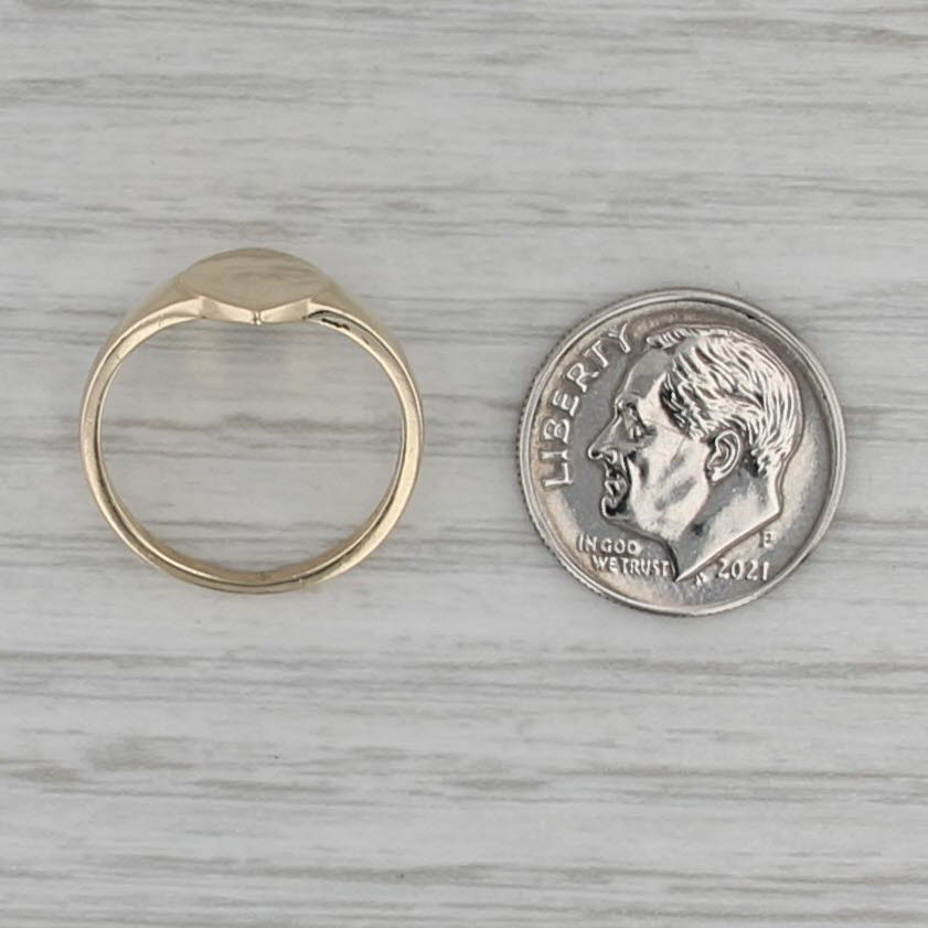 Engravable Marquise Shaped Signet Ring 10k Yellow Gold Size 5