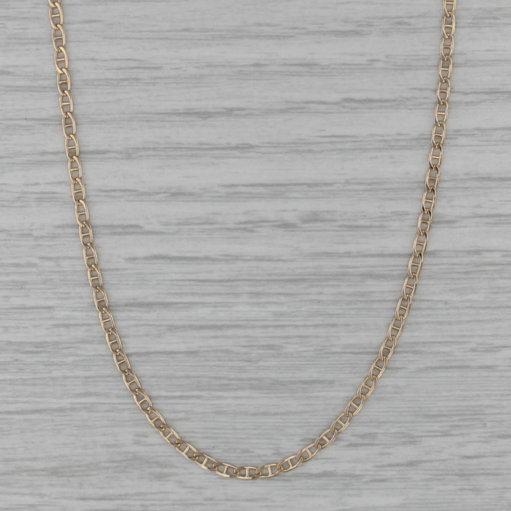Anchor Mariner Chain Necklace 14k Yellow Gold 24.25" 2.1mm